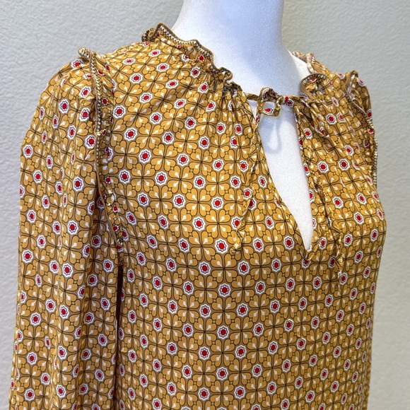 Max Studio Women’s Tiered V Neck Long Sleeve Floral Dress Size Medium - Picture 2 of 7